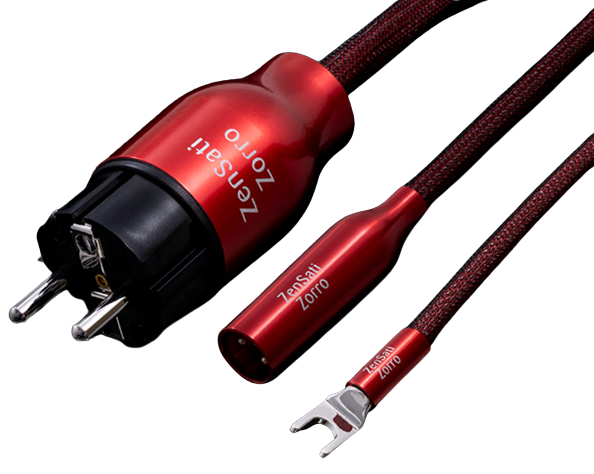 ZenSati Zorro – handgefertigtes High-End-Audiokabel aus Dänemark mit roten Aluminium-Steckverbindern
