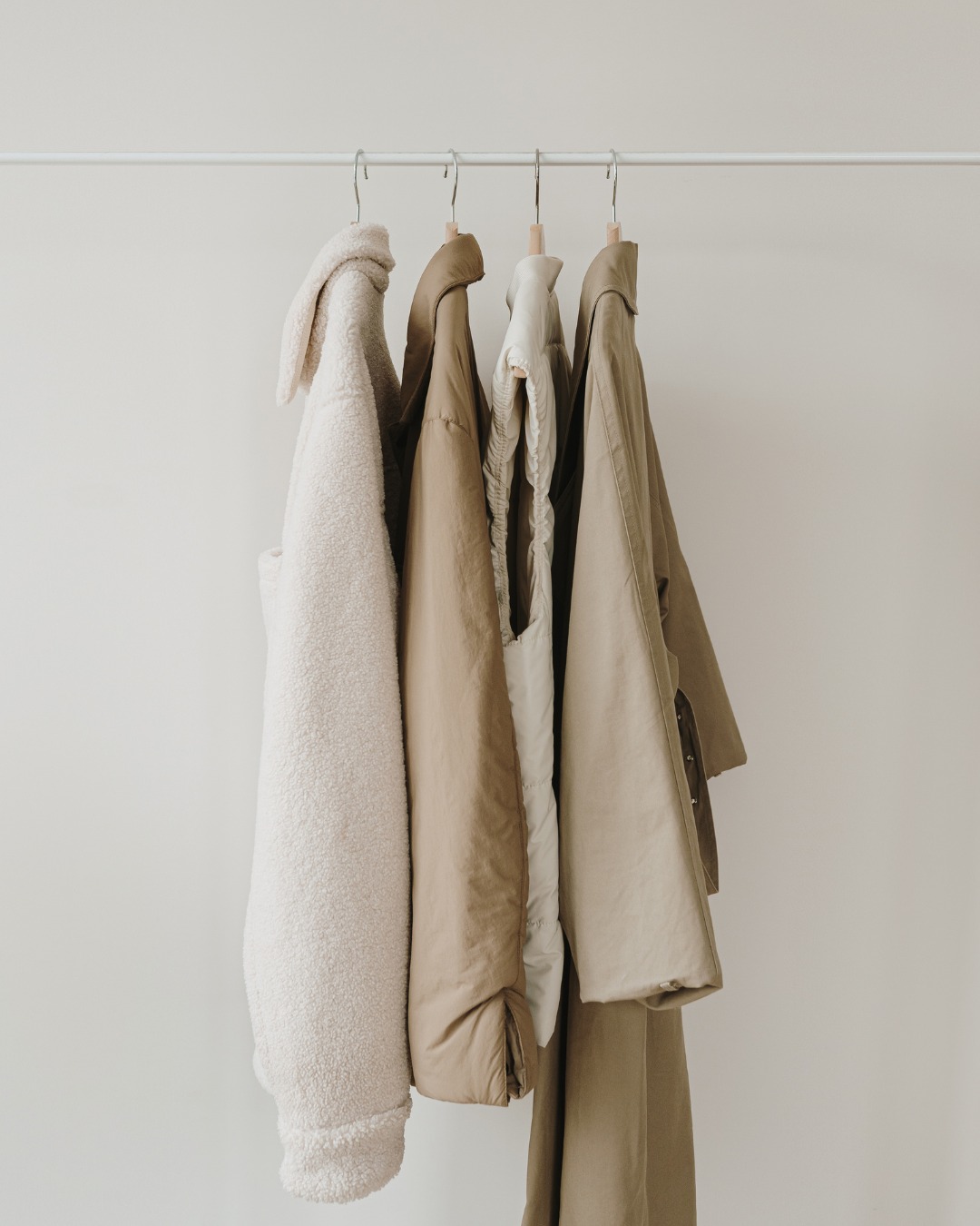 Clothing items on hangers, representing household goods that can be safely stored at Loxon Storage