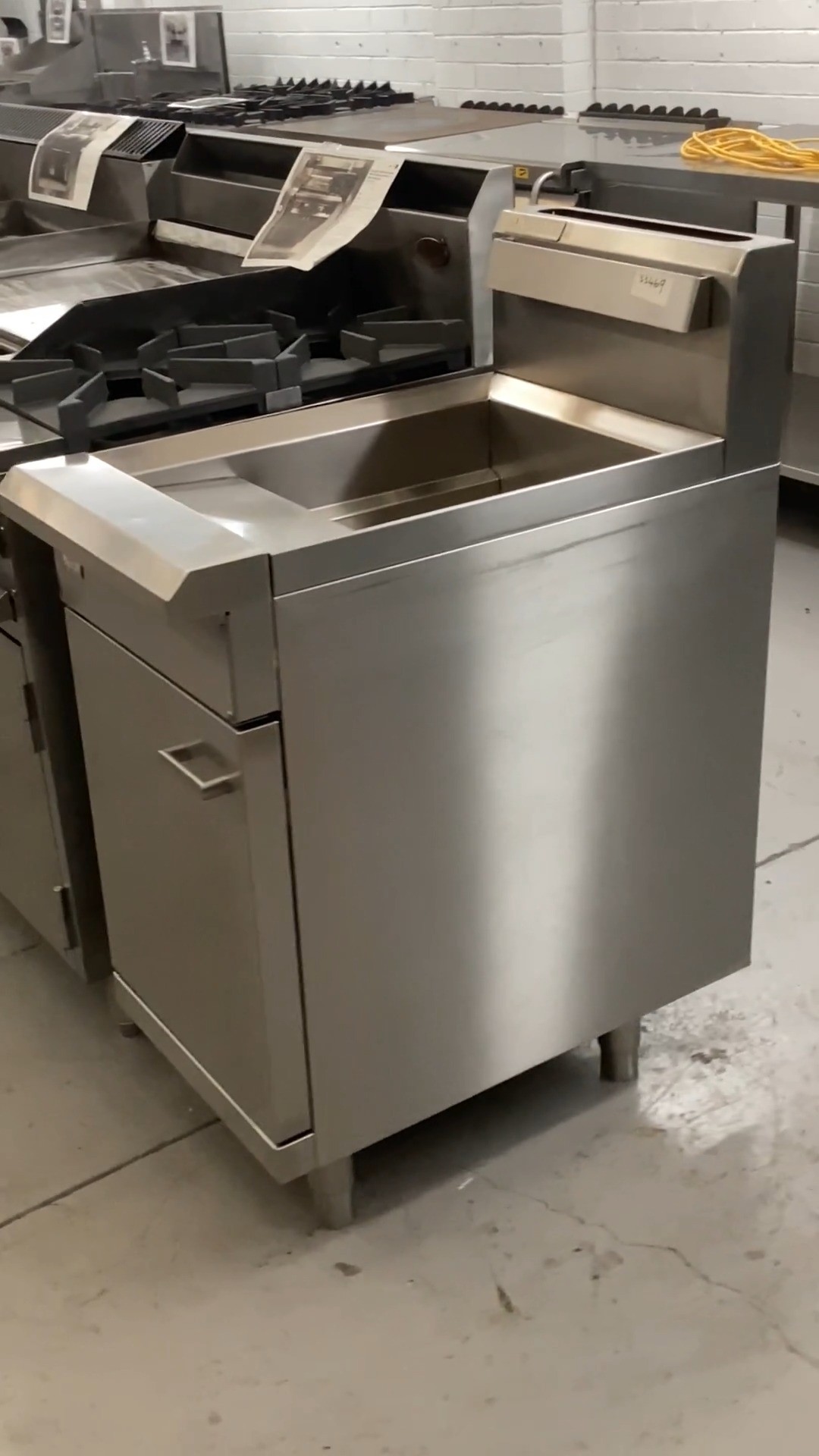 Stainless steel commercial kitchen bench and prep sink fabricated for a hospitality project