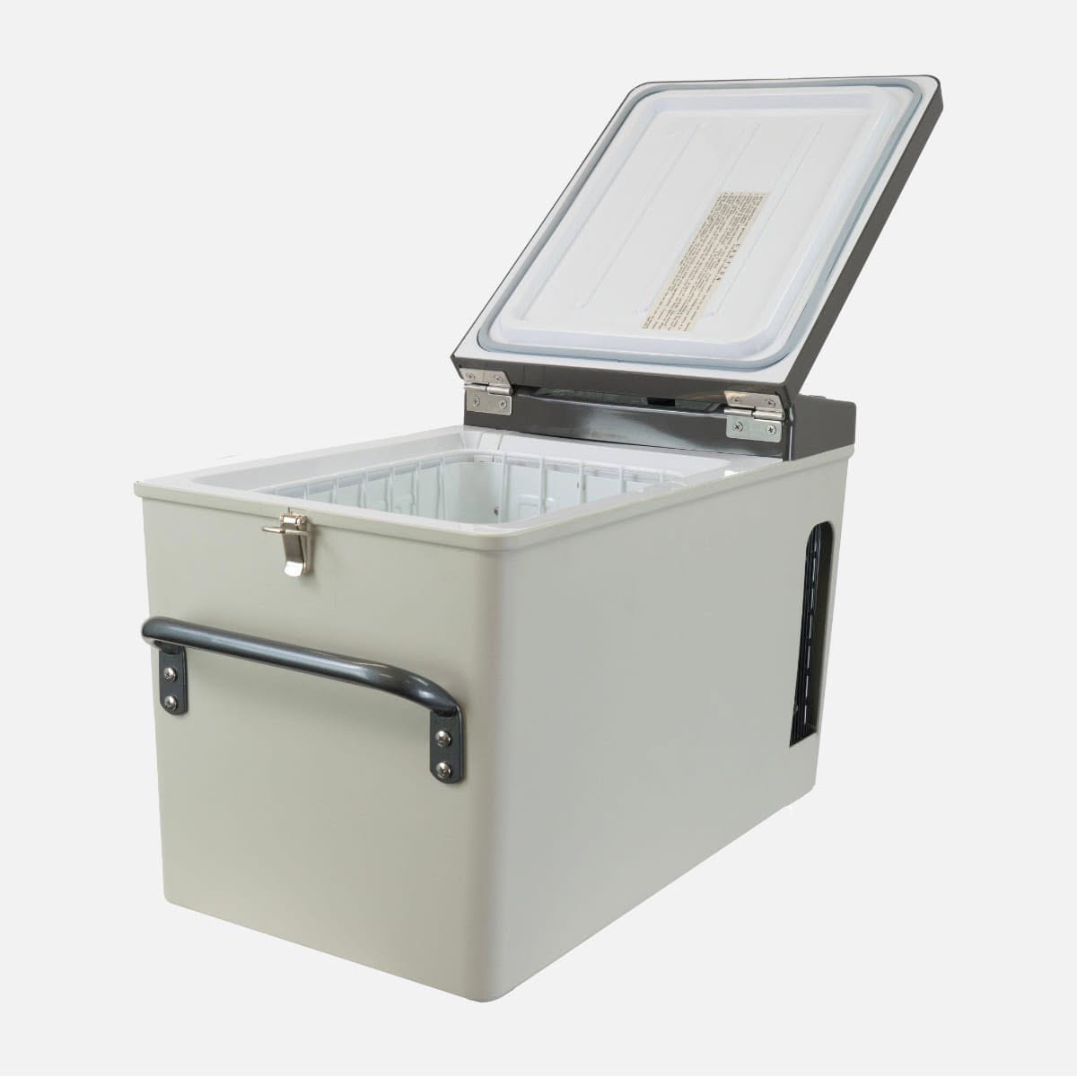 Open portable fridge freezer — home appliances available at Westec Electrical Hughenden