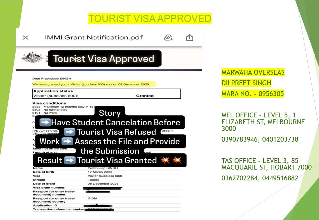 Tourist Visa (600) Approved