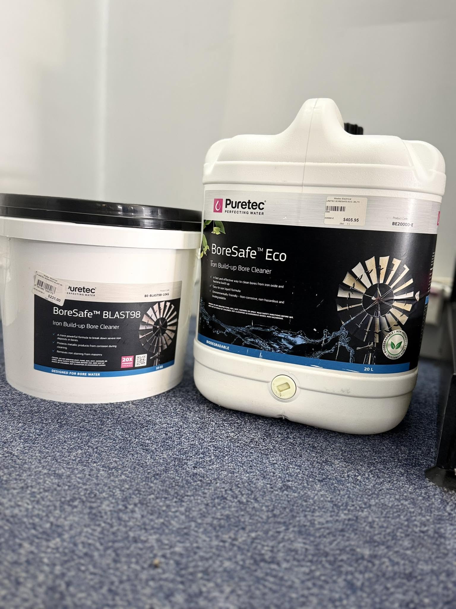Puretec BoreSafe bore cleaner products stocked at Westec Electrical, Hughenden — rural and agricultural supplies