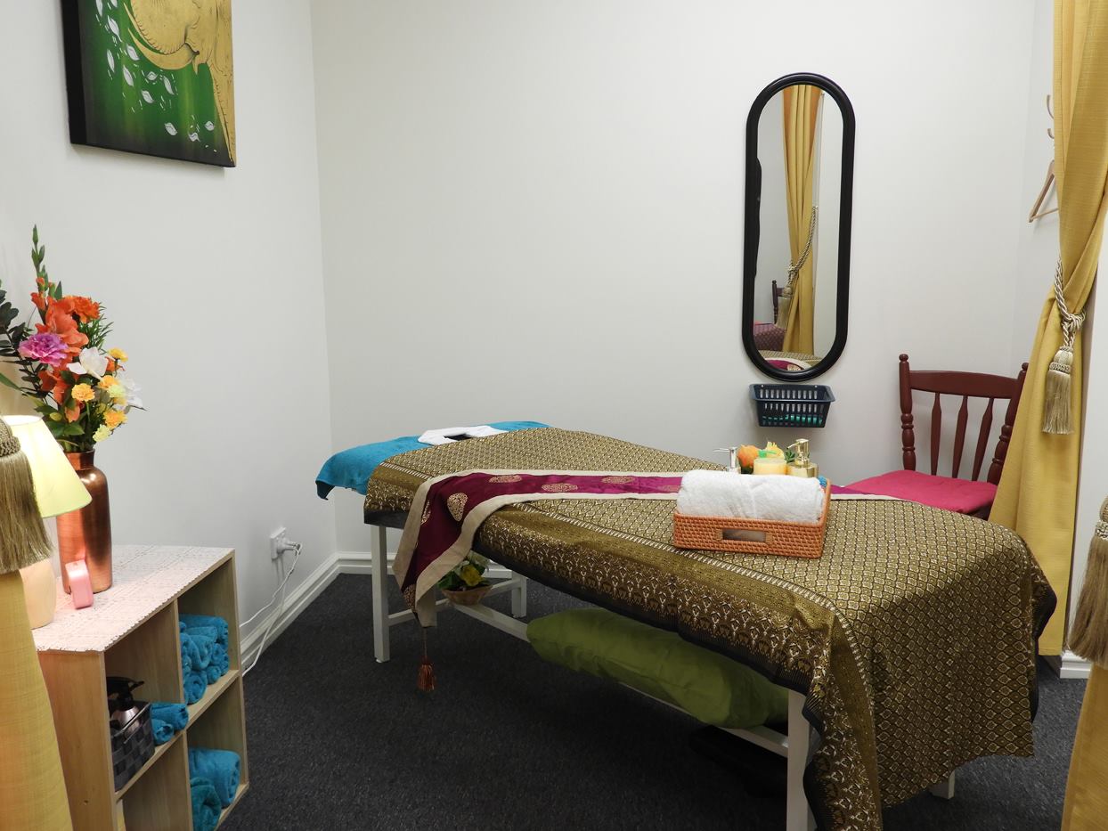 Dual treatment room with Thai massage tables at Golden Orchid Busselton