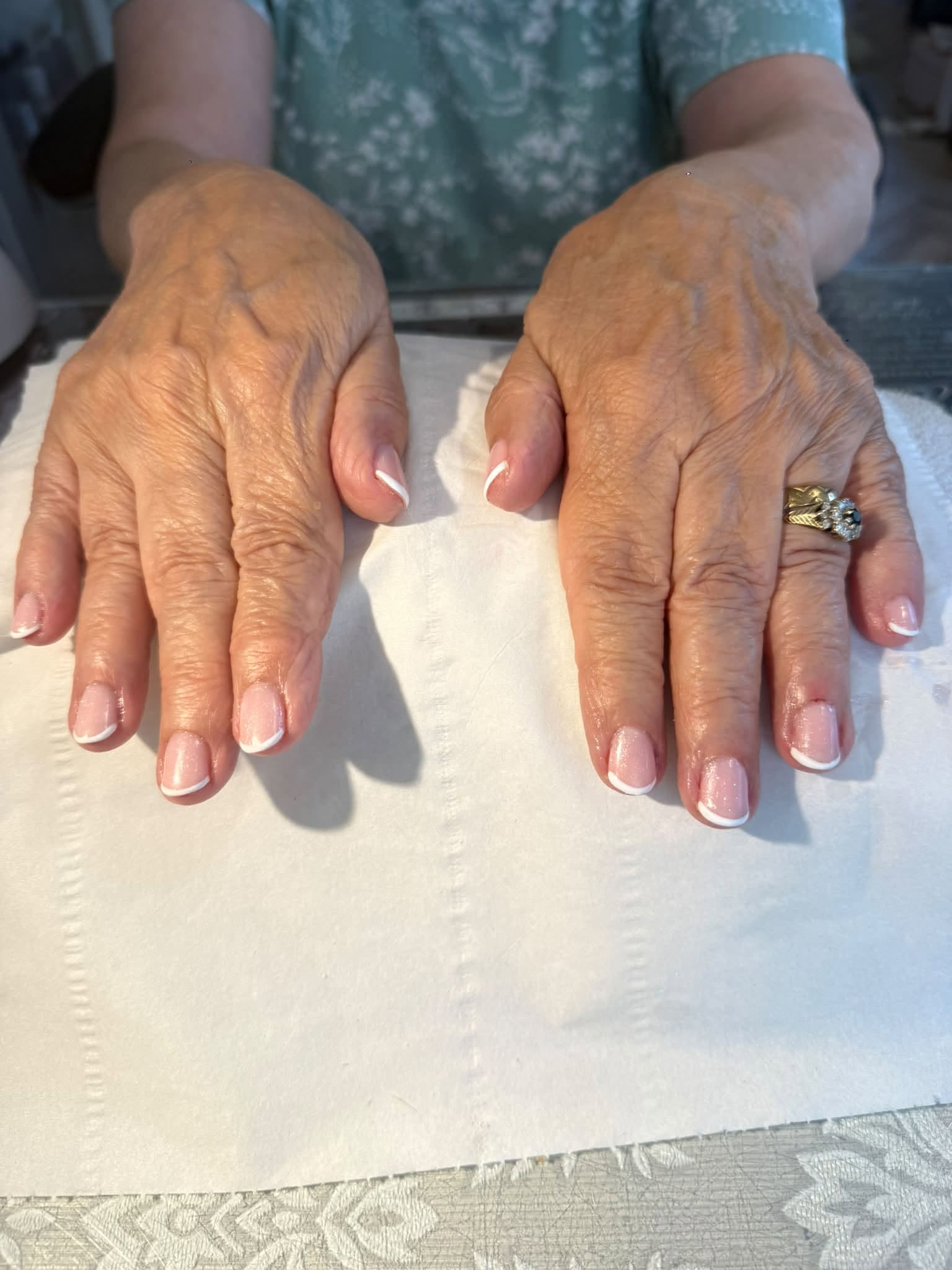 Classic white-tip french manicure — elegant nail care result at Platinum Nail & Beauty Therapy