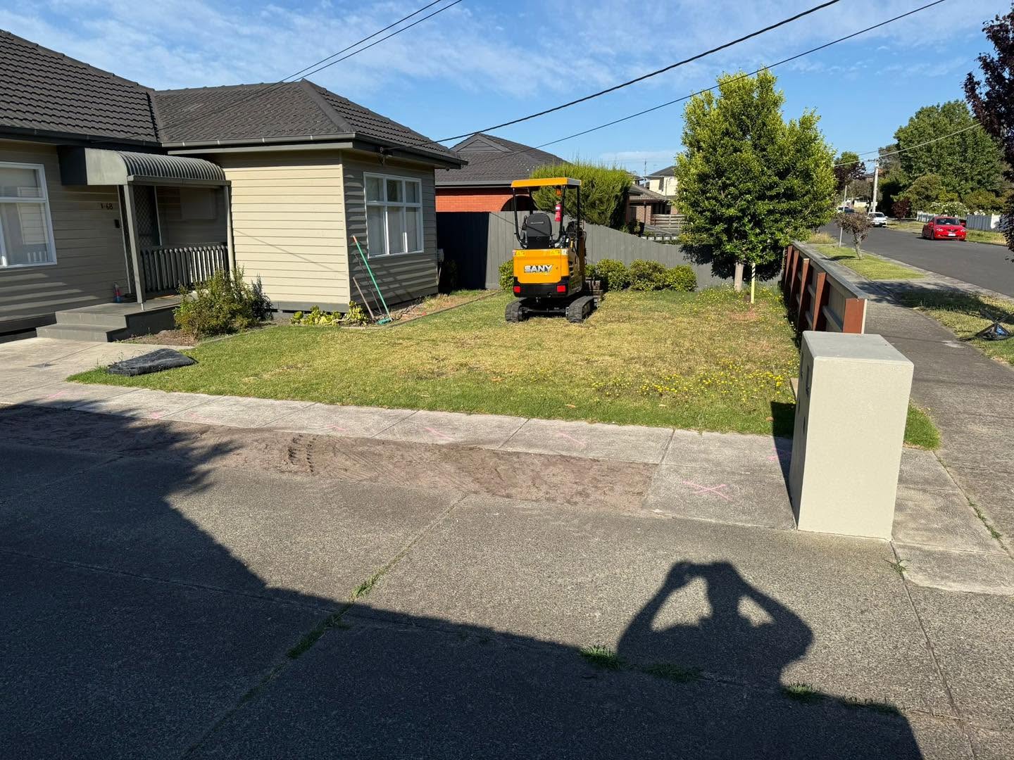 Site preparation and excavation work before concrete installation