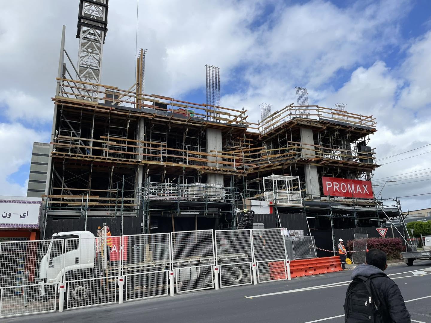 Structural concrete formwork on an active Philidor construction site