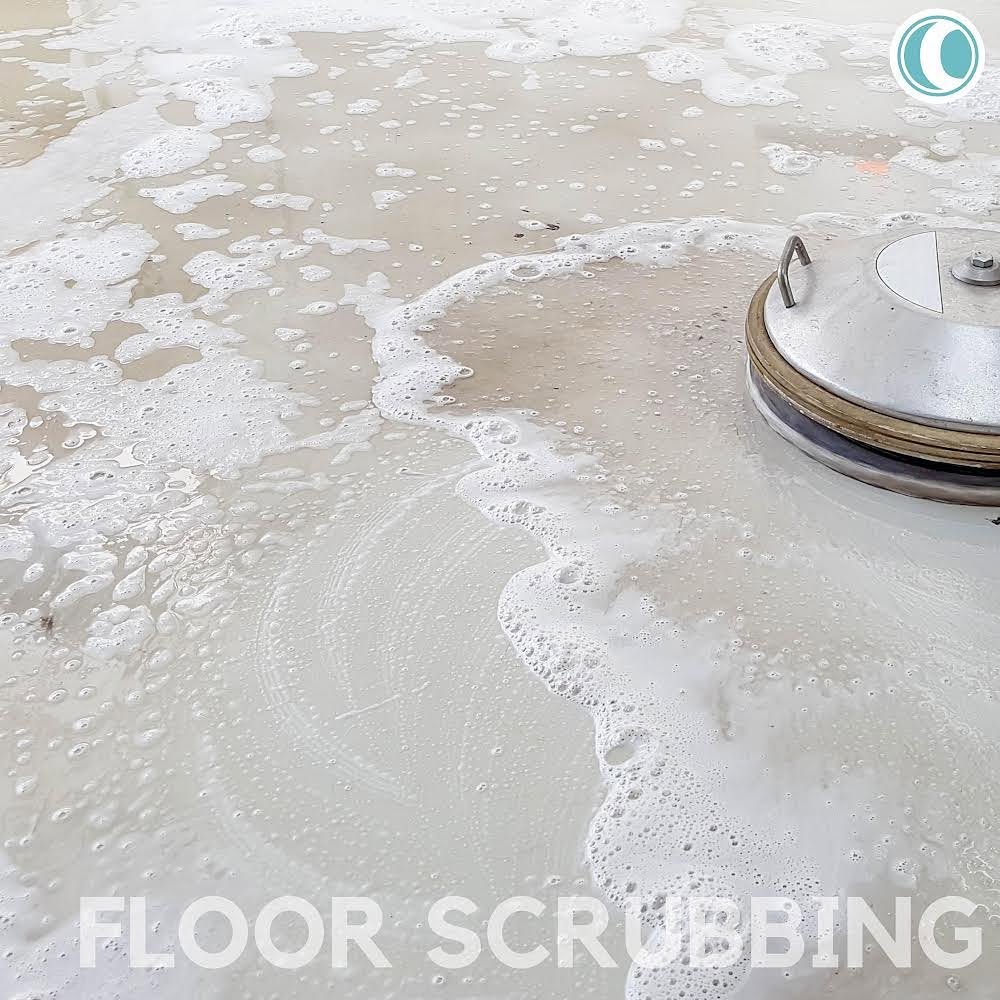 Professional floor scrubbing equipment delivering high-quality cleaning results