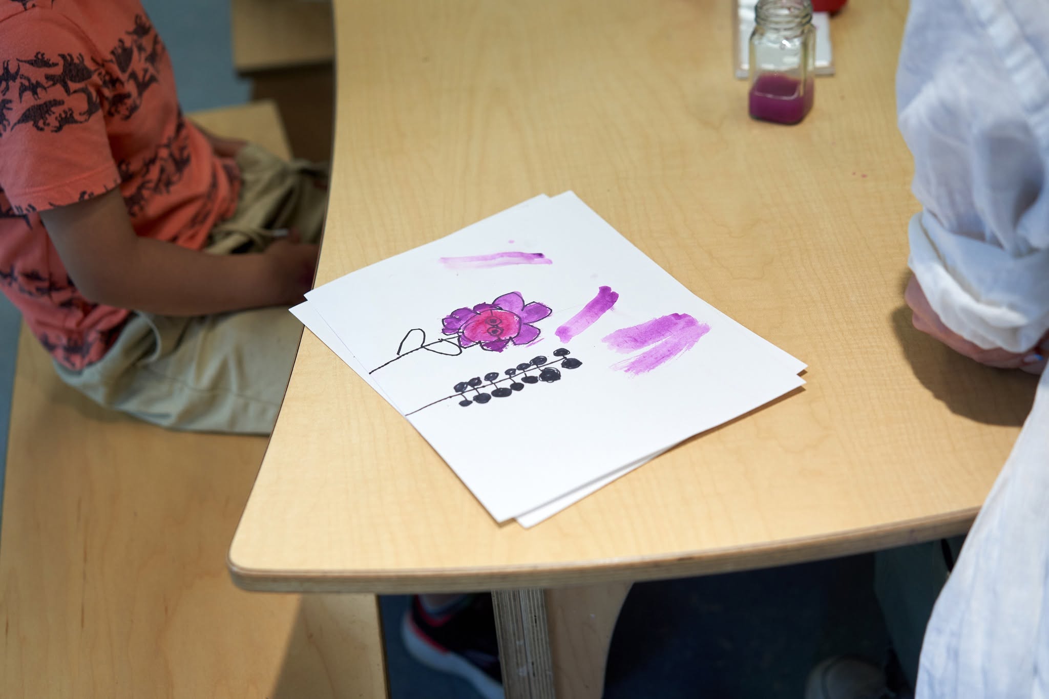 Child's watercolour flower painting from arts program at Collingwood Neighbourhood House
