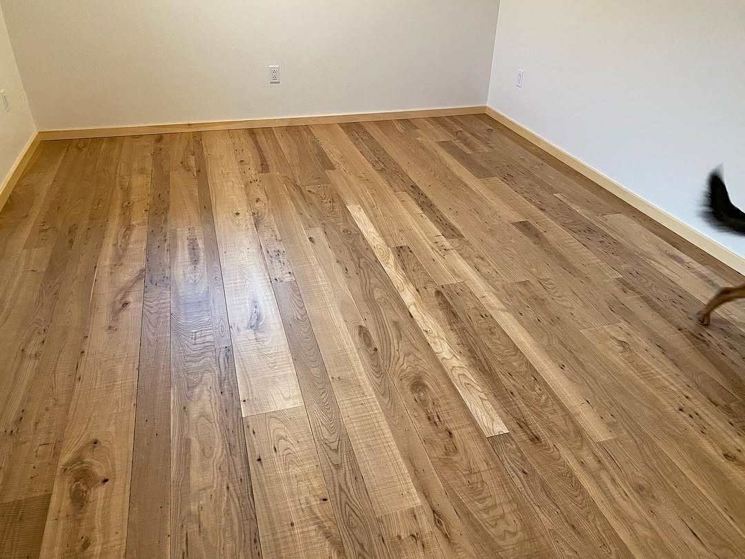 Newly installed premium hardwood timber flooring