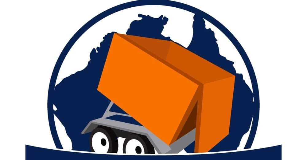 Cairns Trailer Skips mascot — animated skip bin on a trailer
