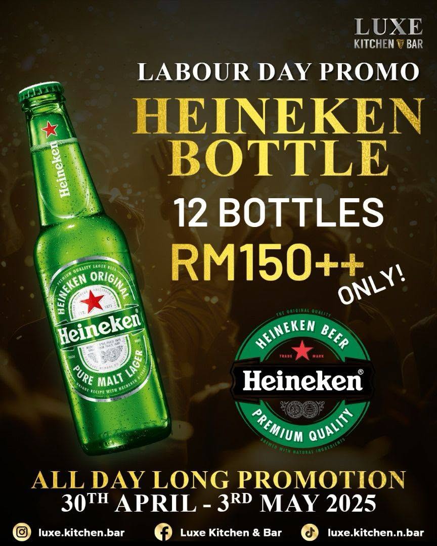 Heineken premium lager bottle promotion at LUXE Music Bar