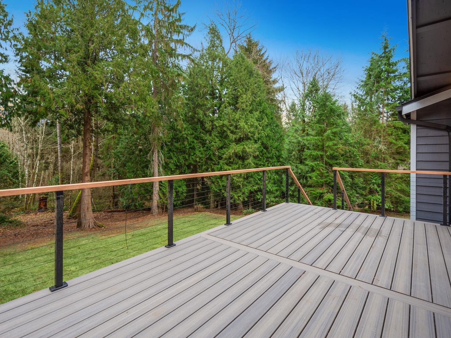 Outdoor deck and natural landscape representing rural and farm property