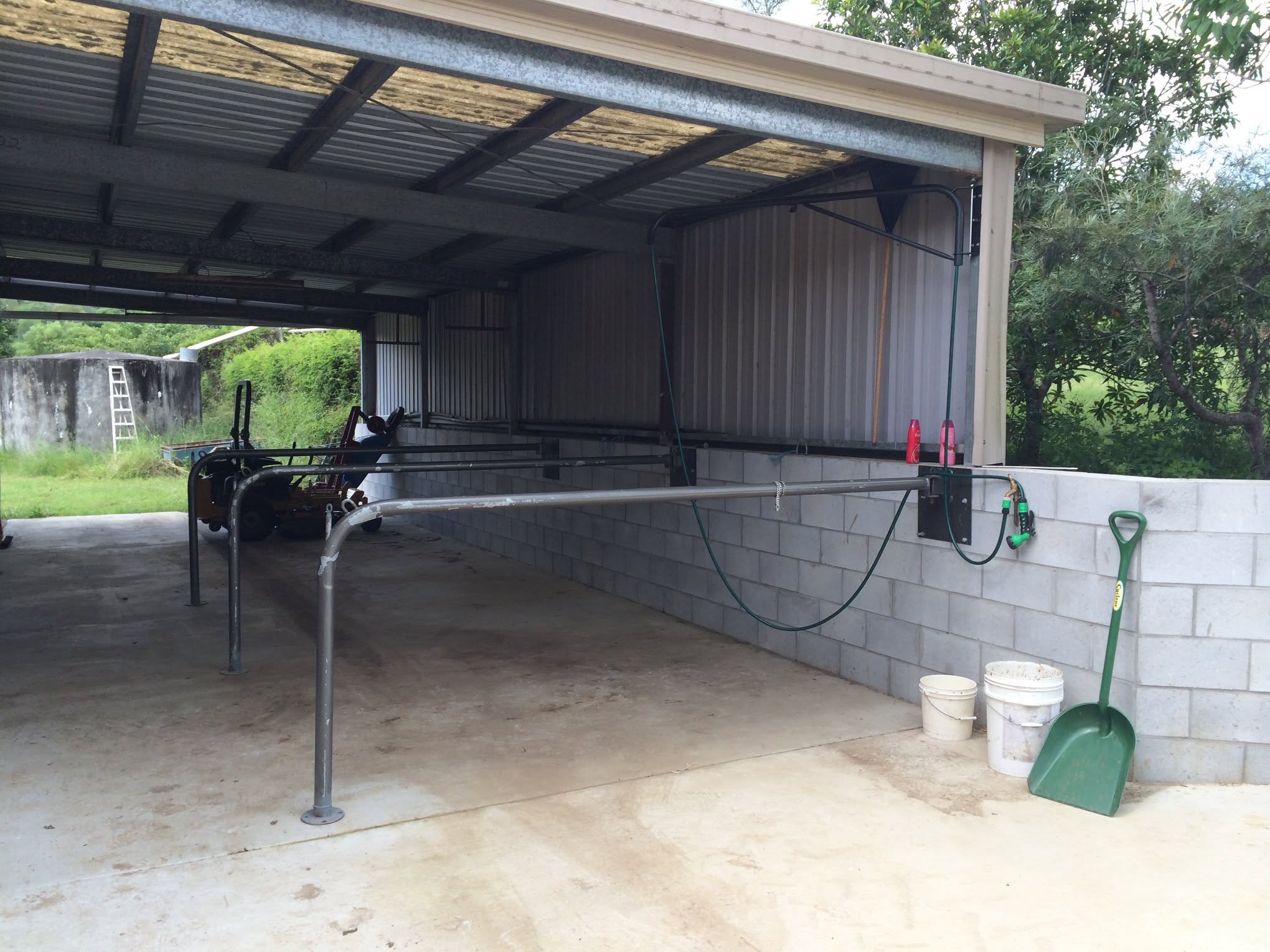Covered wash bay and equine care facilities at Dayboro Valley Agistment
