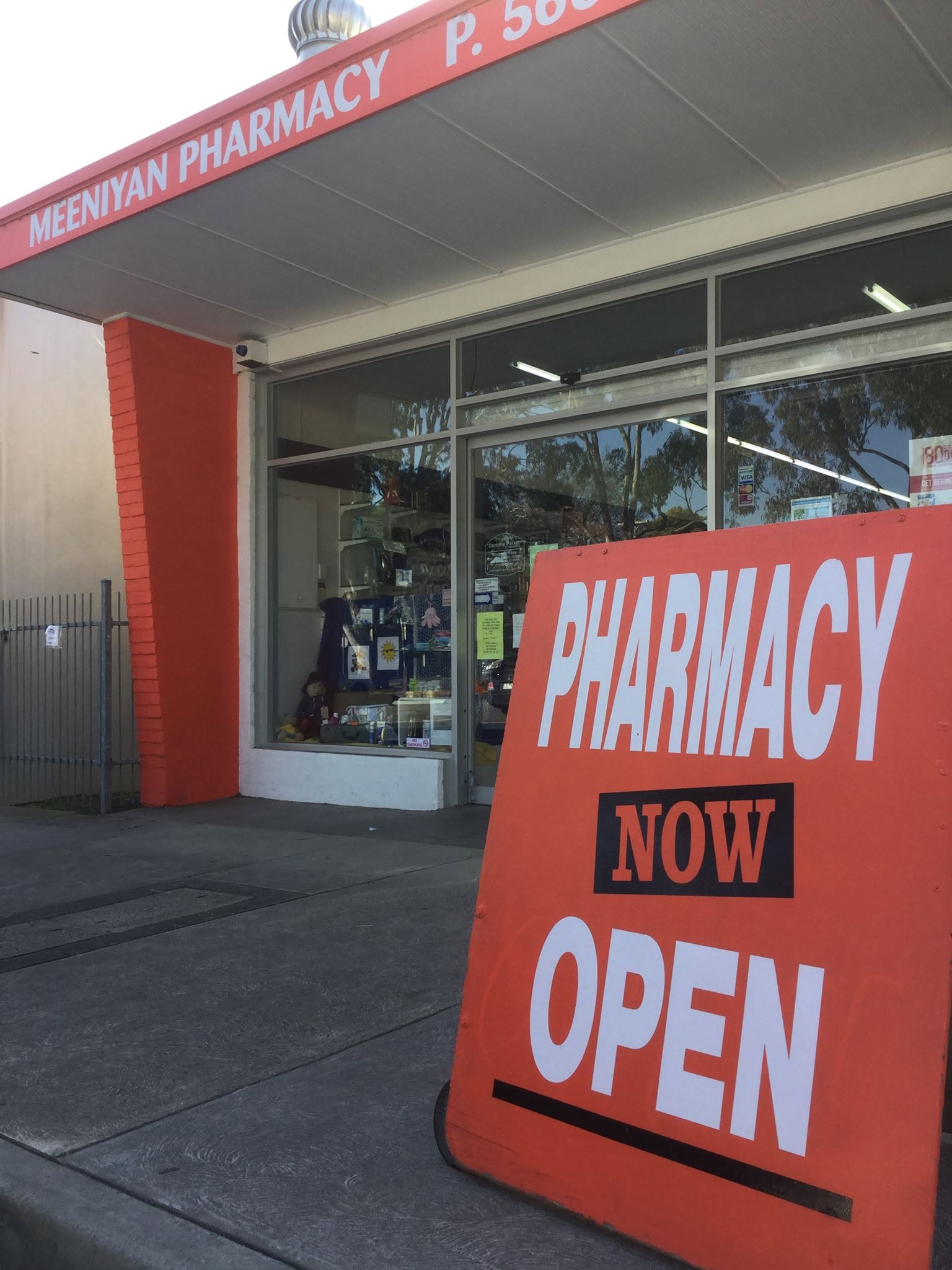 Meeniyan Pharmacy shopfront and entrance on Whitelaw Street