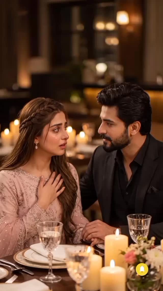 Couple sharing an intimate candlelit dinner moment