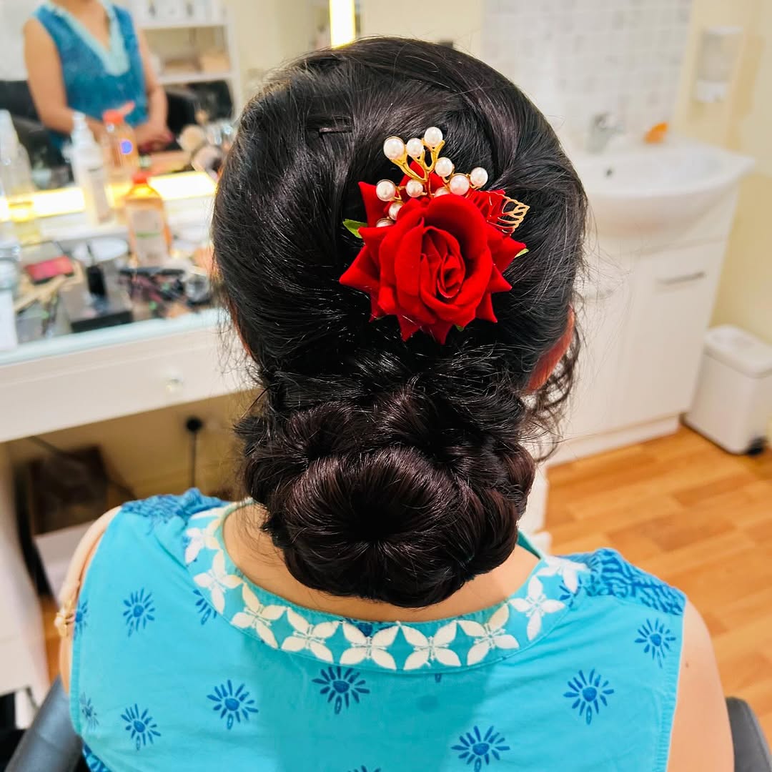 Elegant hair updo styled for a special occasion