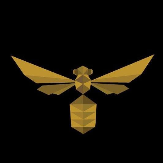 Urban Hive Group logo — geometric gold bee