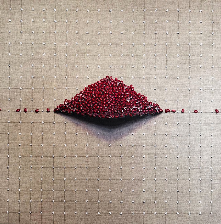 Pomegranate seeds artwork from the Post Office Gallery collection