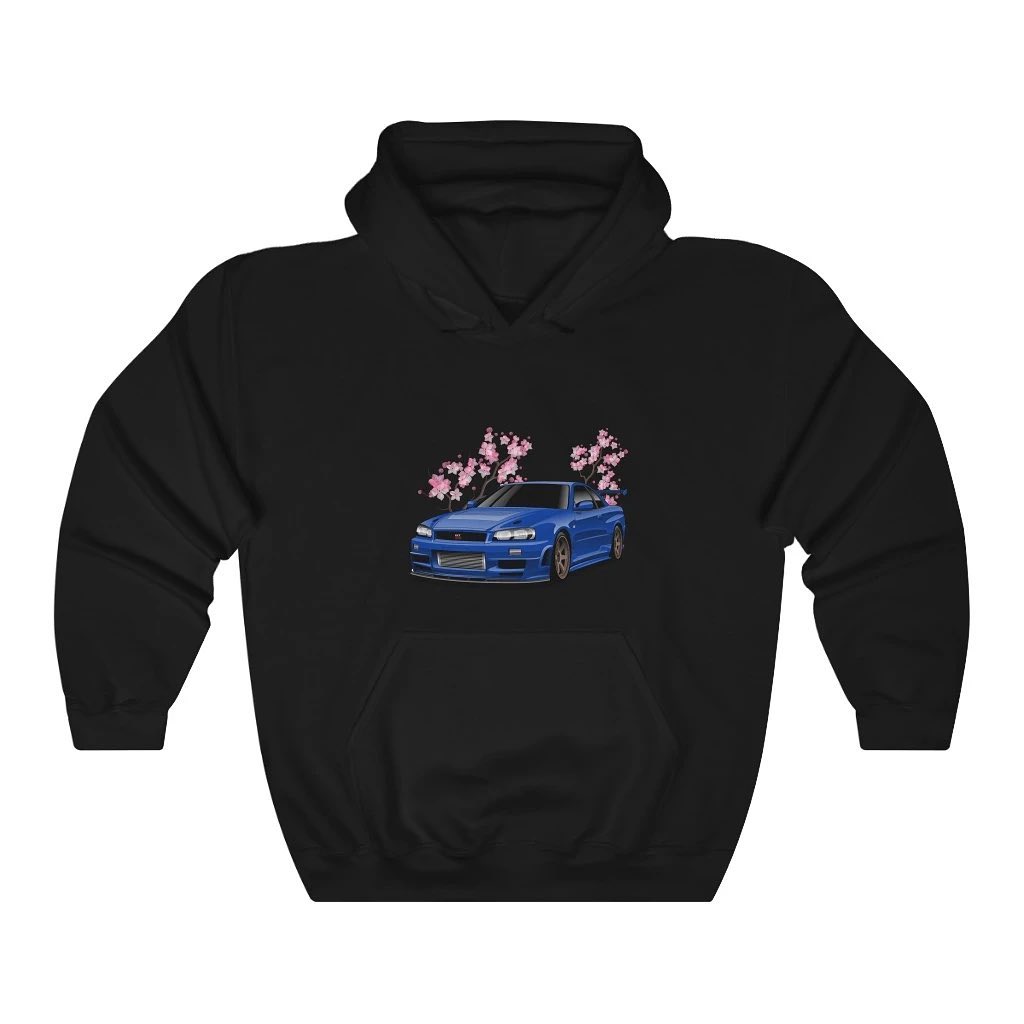 Sakura Automotive branded hoodie with cherry blossom car graphic
