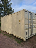 20-foot cream steel shipping container available at Splitrock Storage
