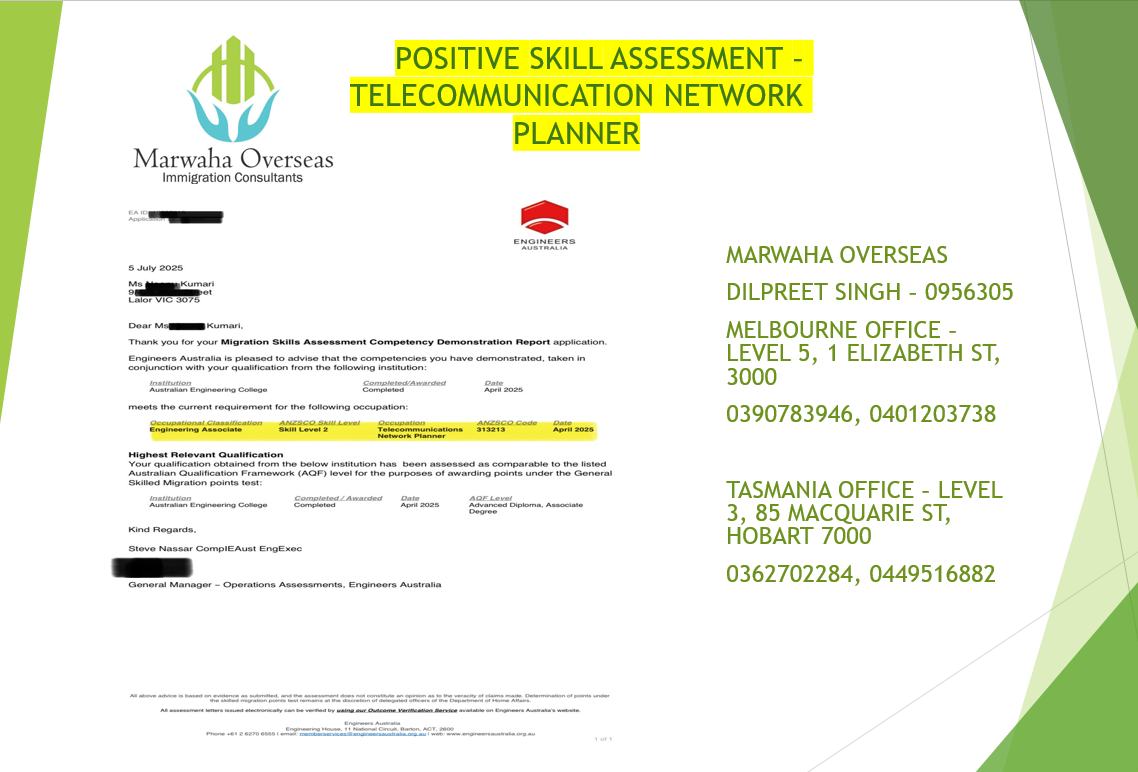 Positive Skill Assessment — Telecommunications Network Planner