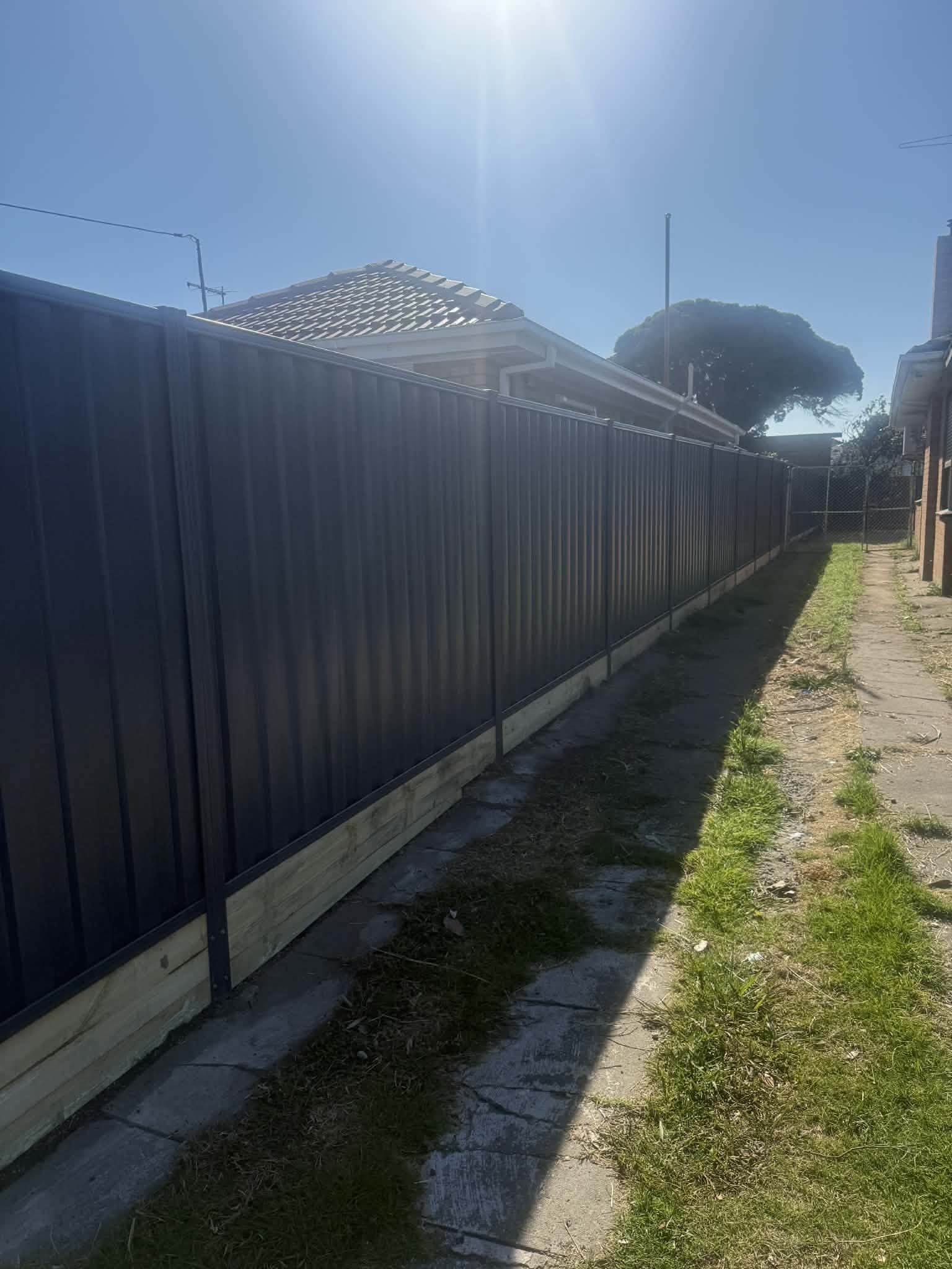 Colorbond side fence installed alongside a St Albans property