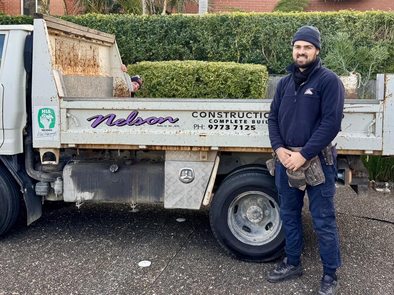 Nelson Constructions branded work truck — complete building service