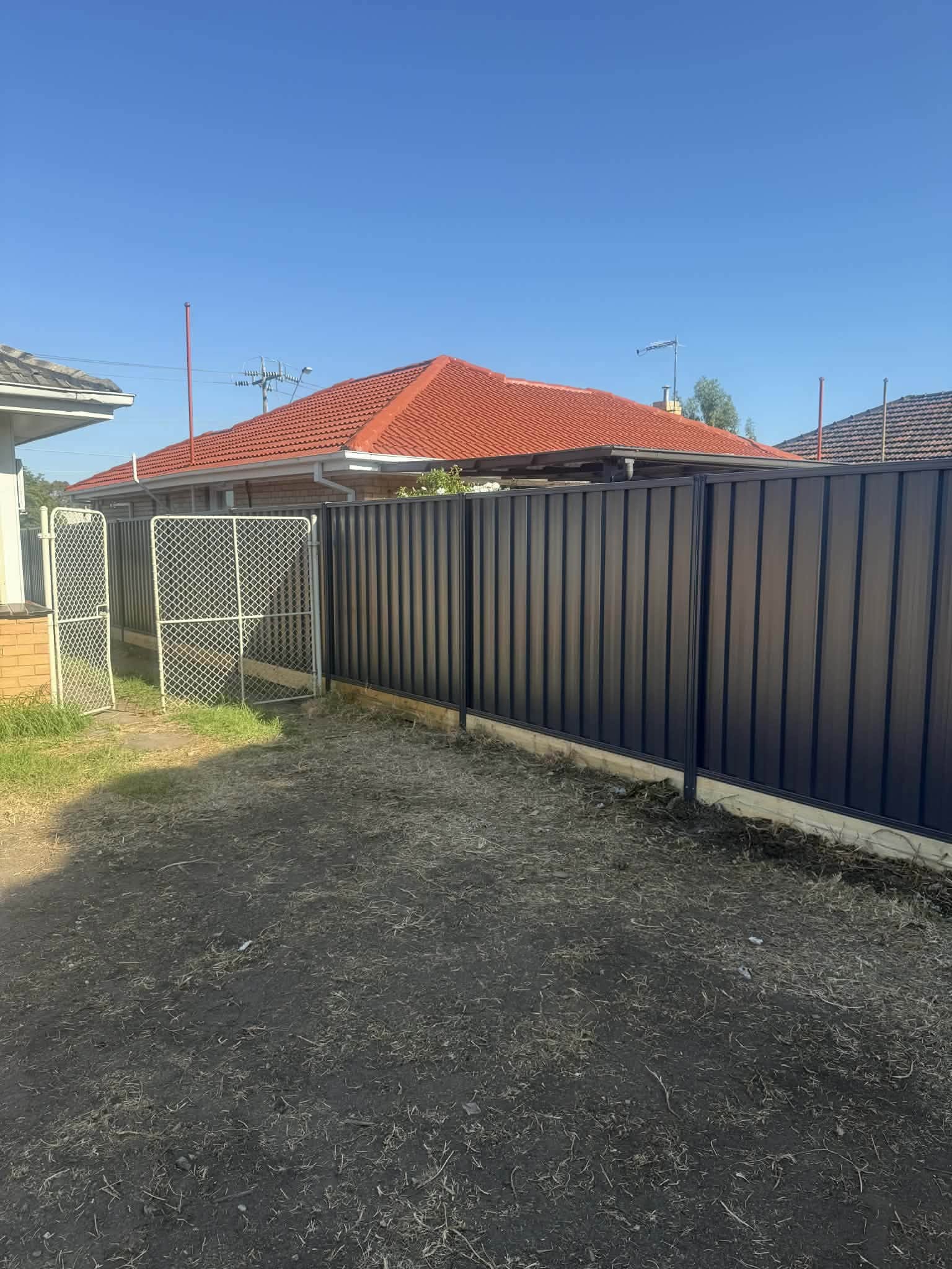 Colorbond gate and fence installation at a residential property