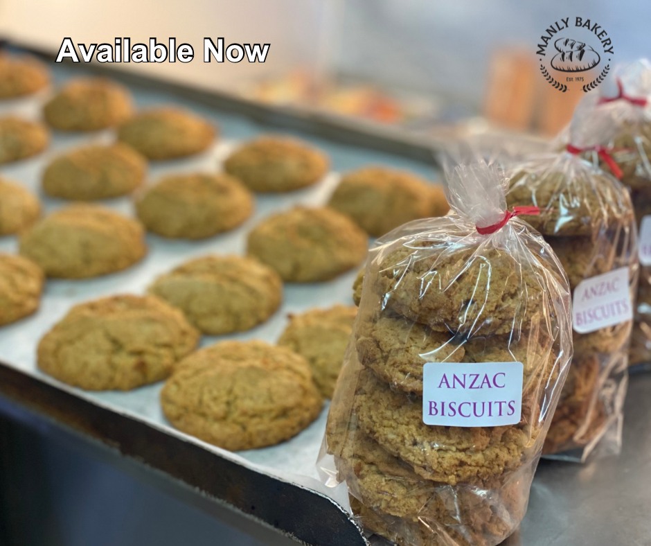 Packaged Anzac biscuits freshly baked and available at Manly Bakery