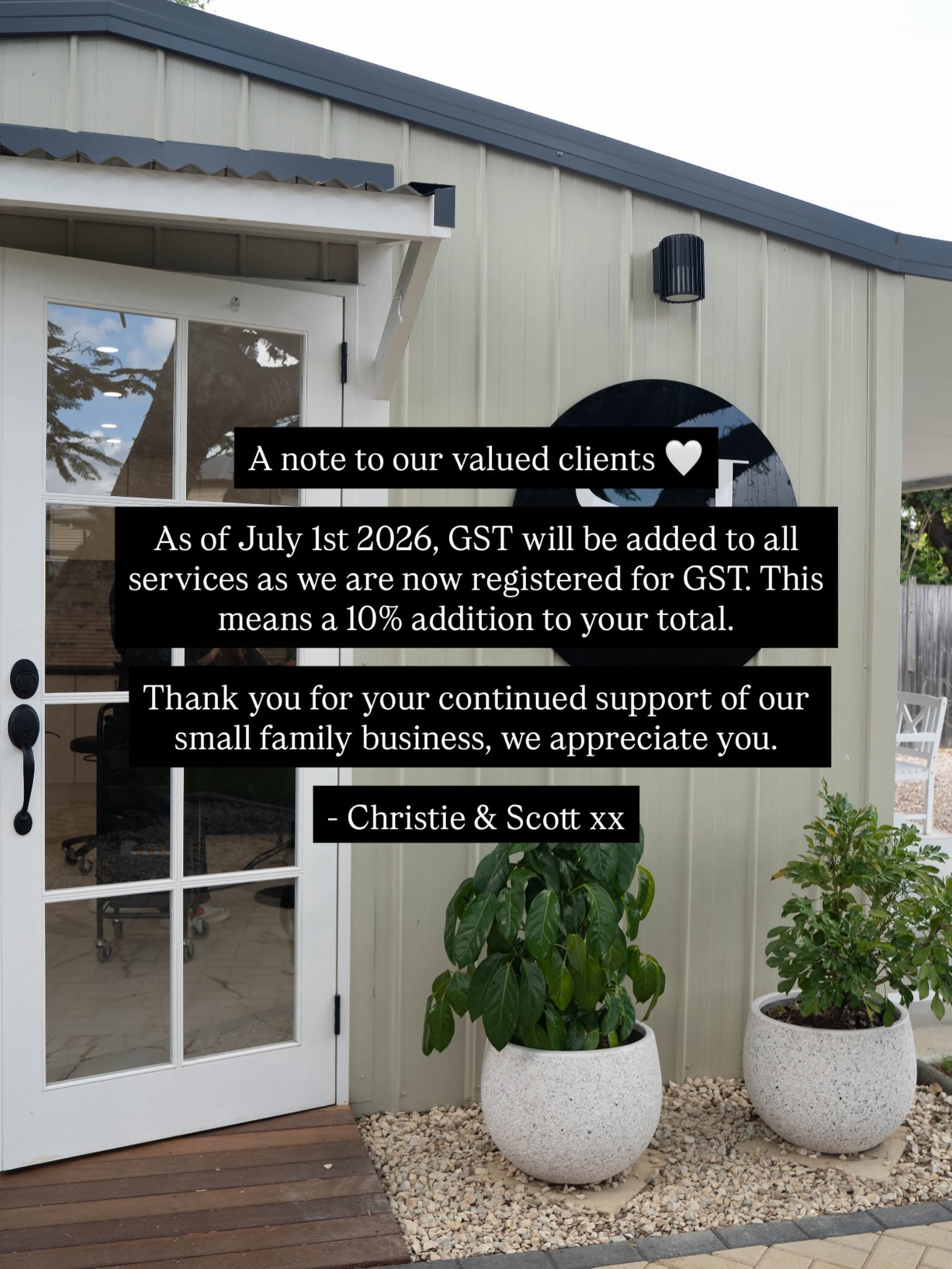 SJ Hairdressing boutique studio exterior with French doors and garden plants