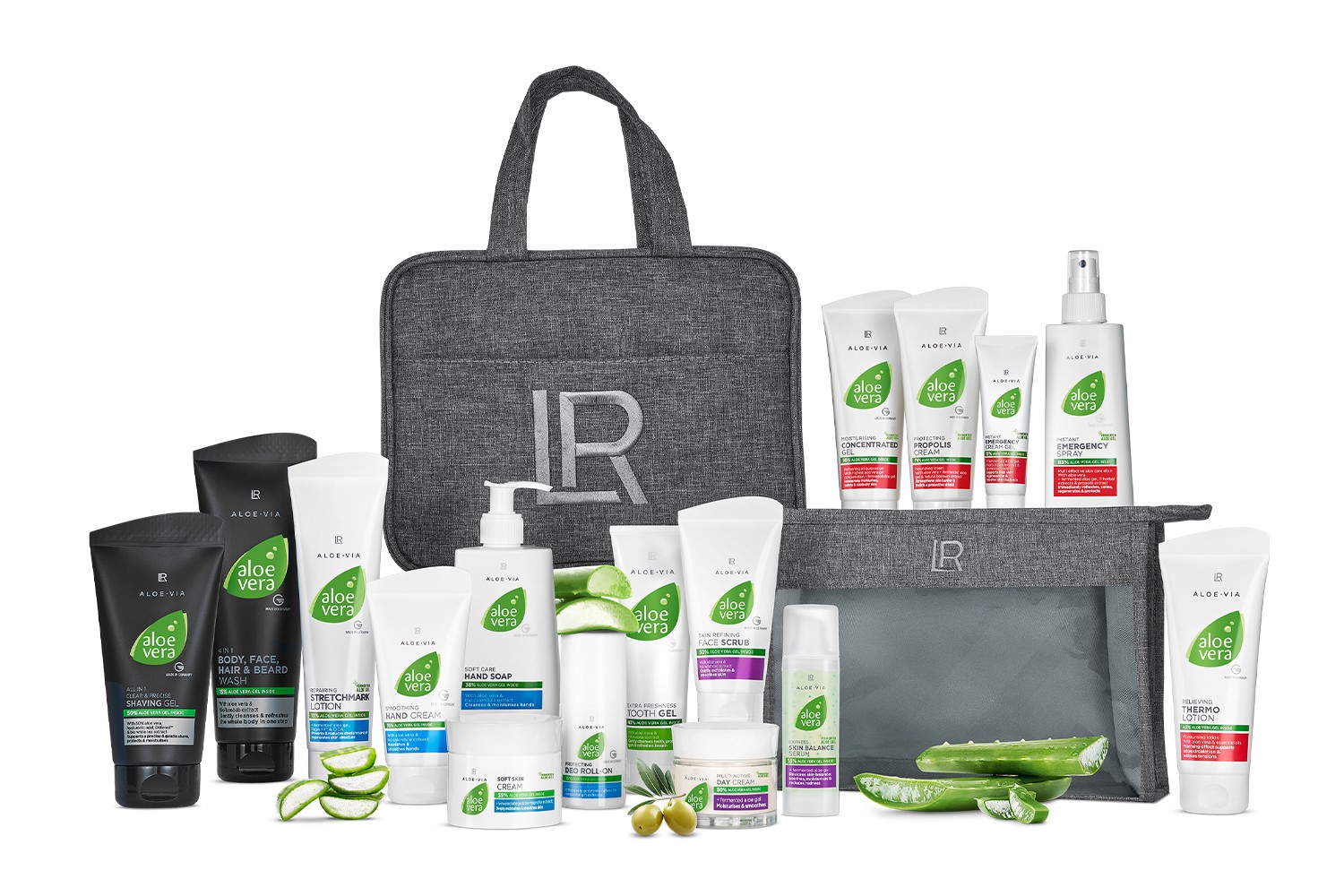 Das komplette Aloe Vera All-in-One Set – 16 Pflegeprodukte in zwei hochwertigen Kosmetiktaschen