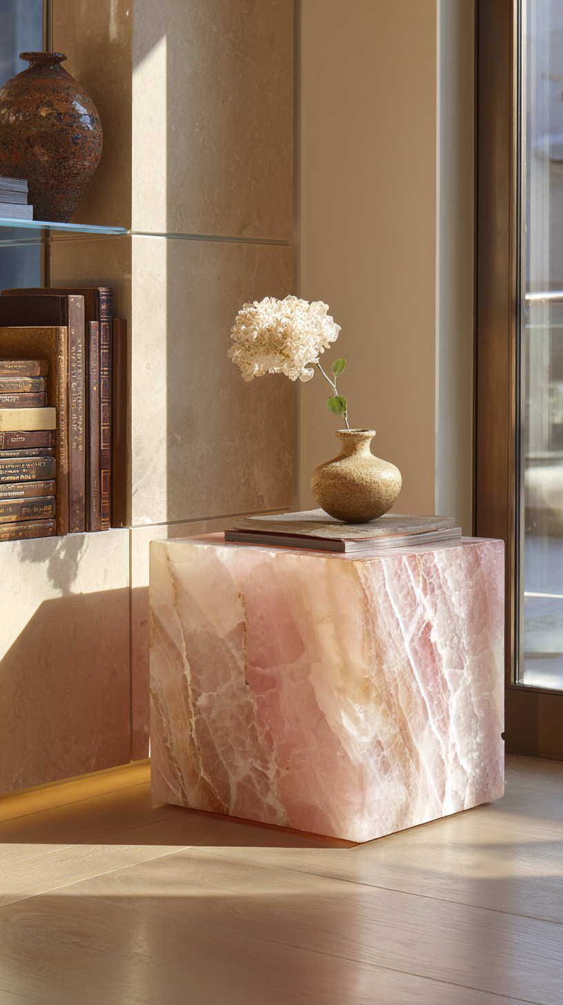 Pink Onyx Side Table