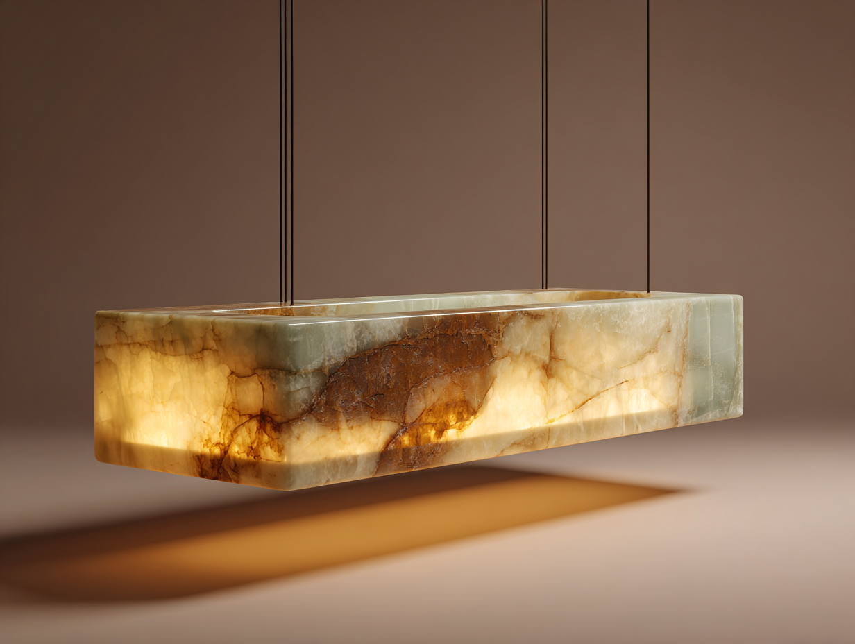 Beige Onyx Floating Vanity