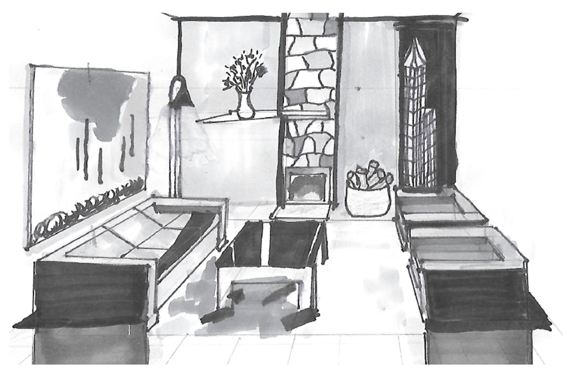 (05) Creative room layout with varied textures and compositional elements
