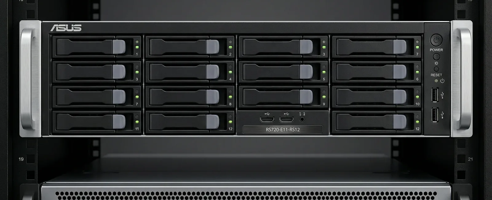 ASUS rack server in data center
