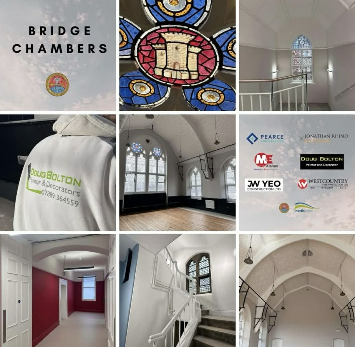 Bridge Chambers project collage showing Victorian Gothic features and contractor collaboration