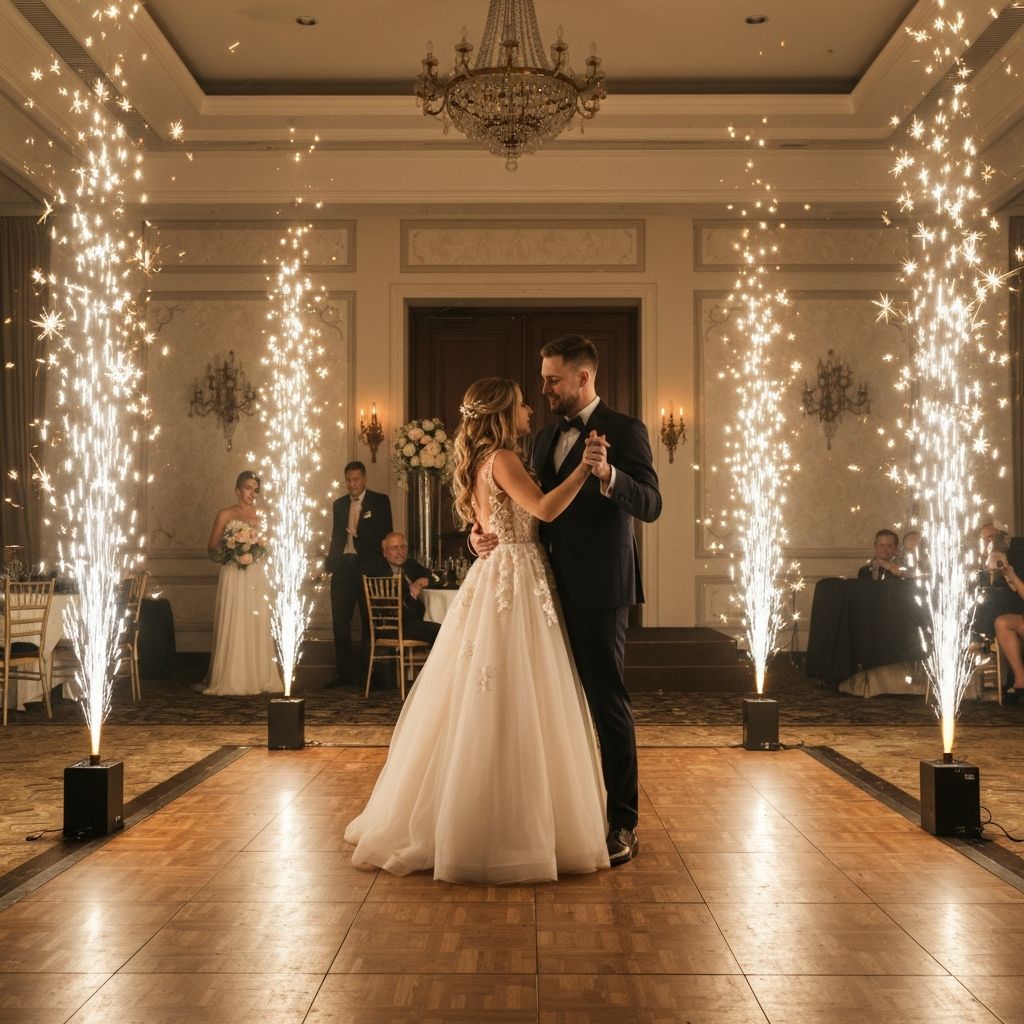 Cold spark fountains first dance Hull wedding
