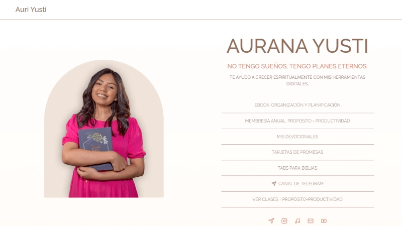 Proyecto web Auri Yusti - Personal Brand / Productos Digitales