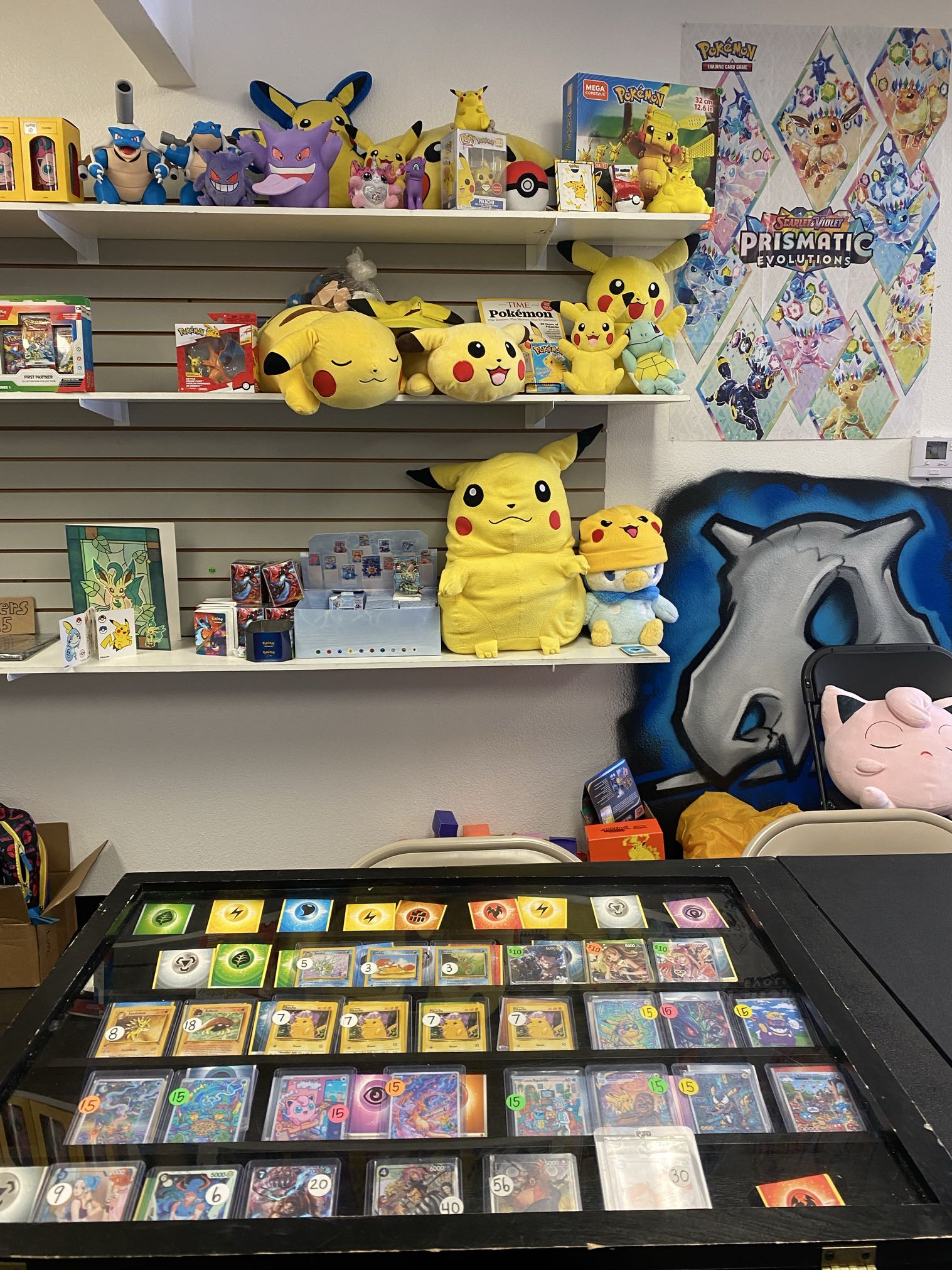 Retail Display with Pikachu Collectibles