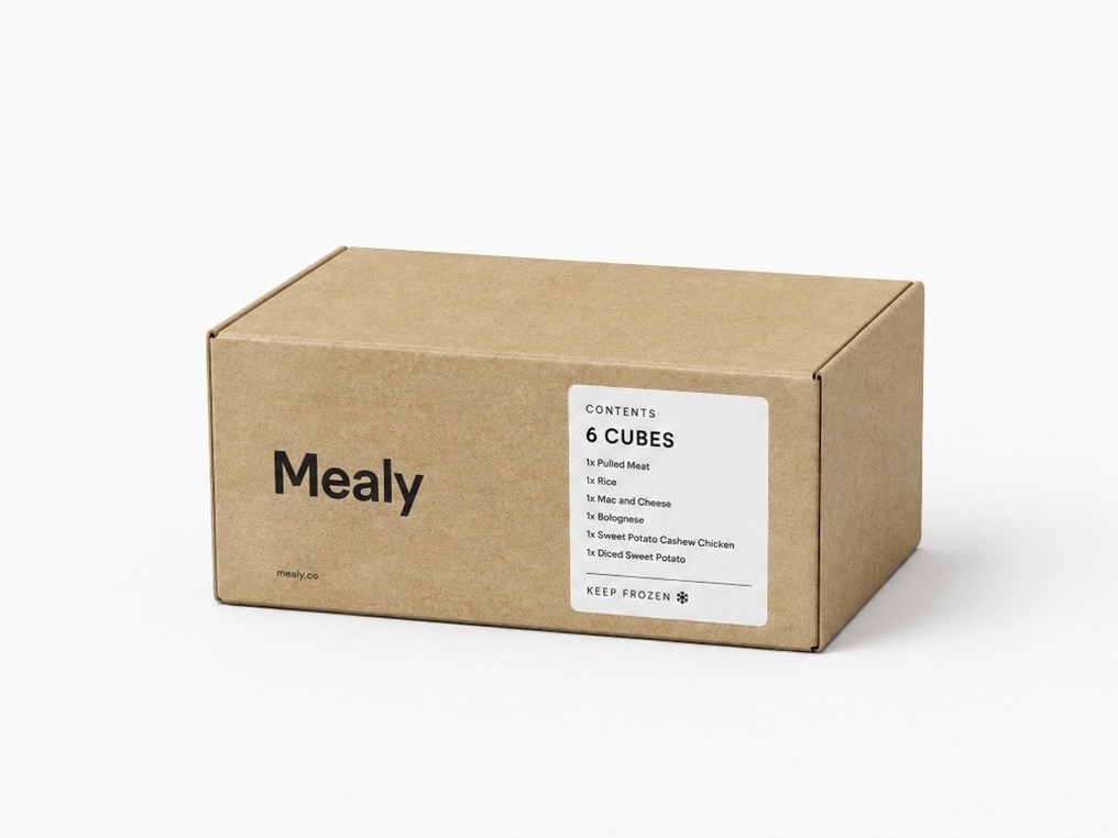 Mealy box sealed and ready for delivery