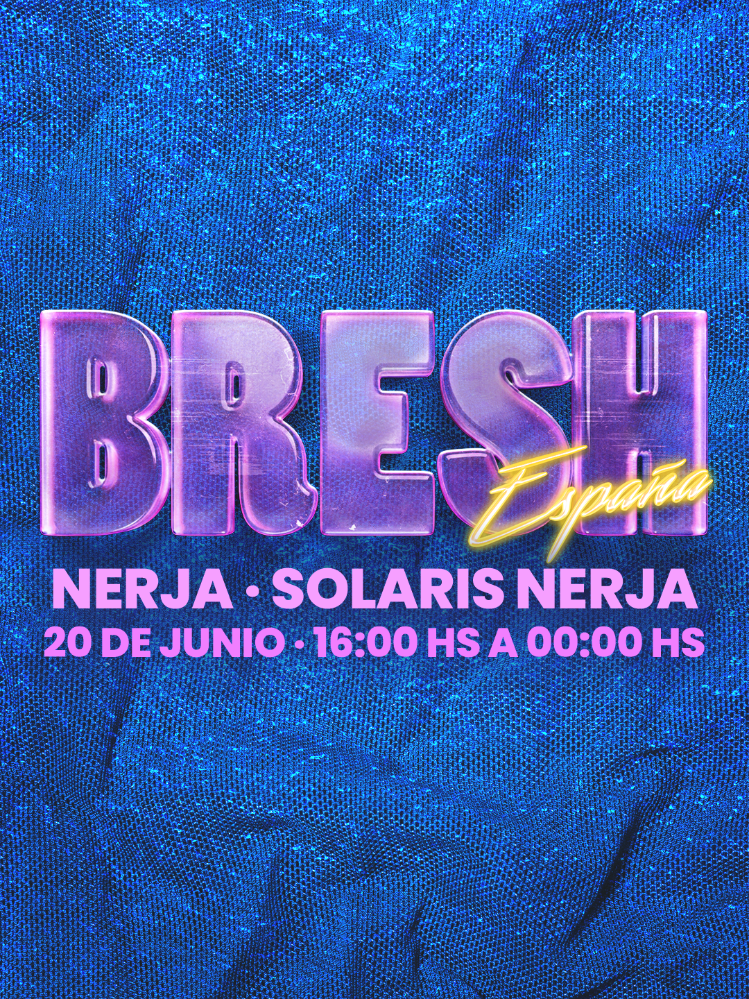 Cartel Fiesta Bresh Nerja 2026 la fiesta mas linda del mundo Costa del Sol