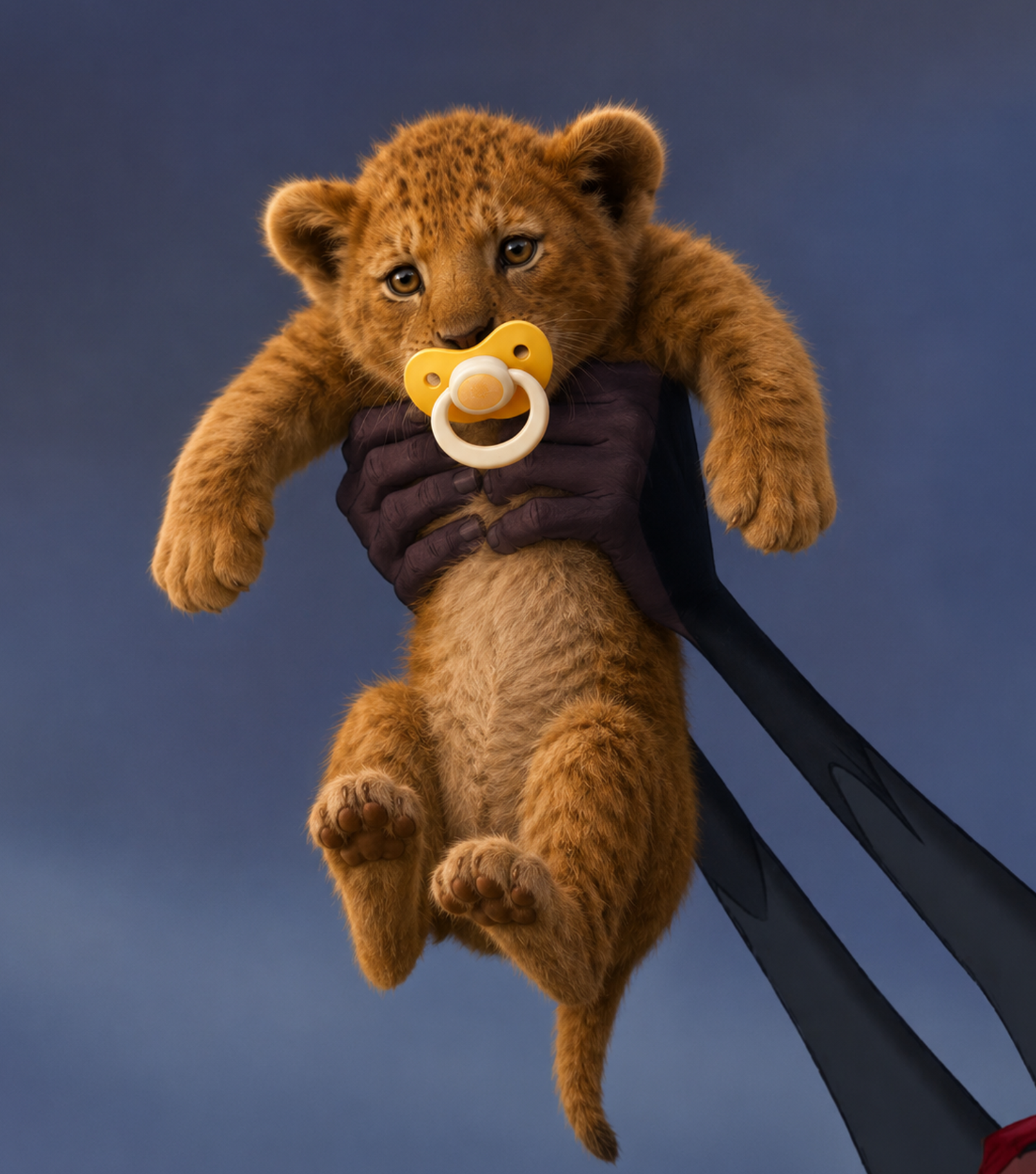 Baby lion cub lifted up meme