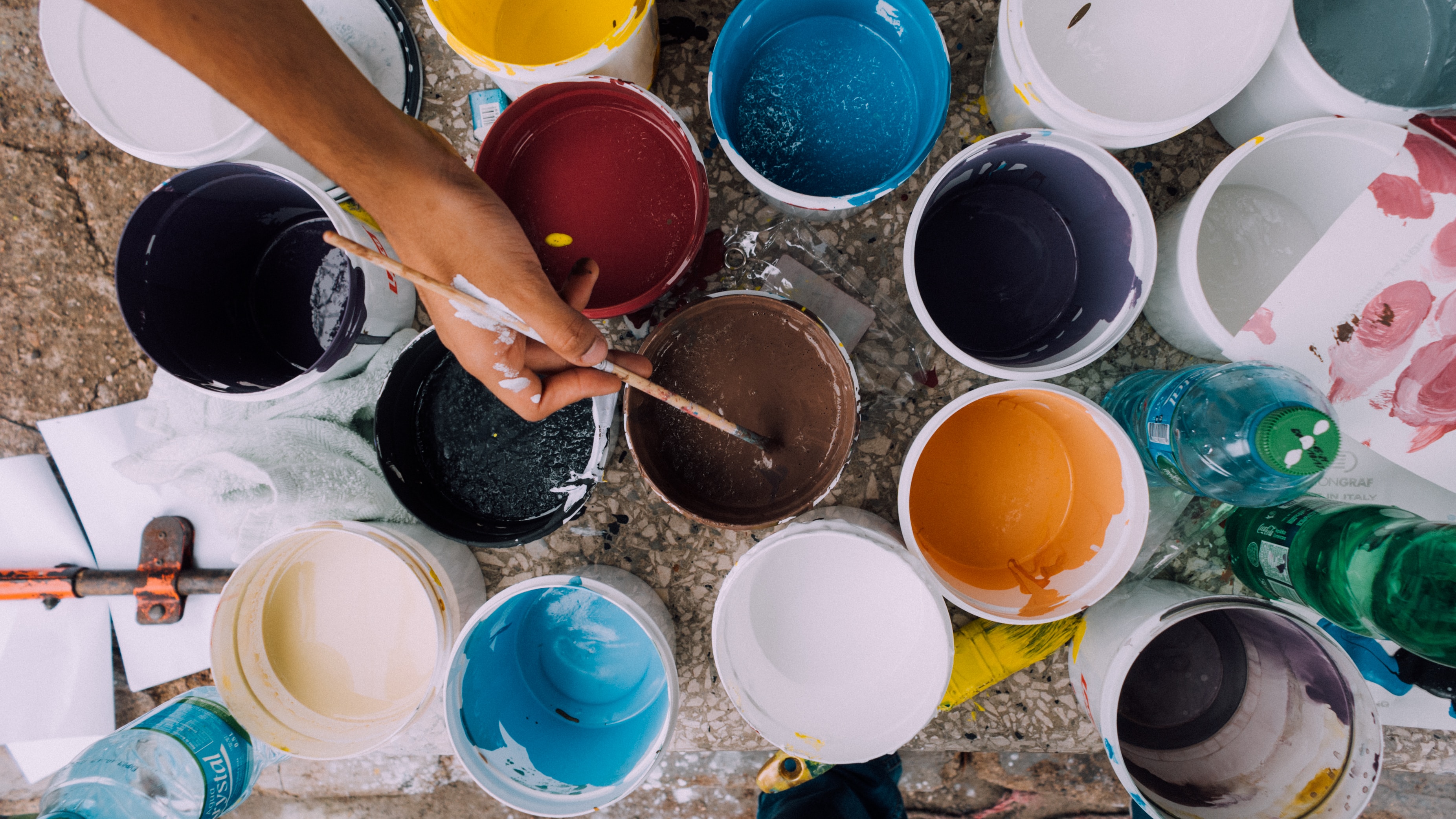 Art Activities - Paint containers