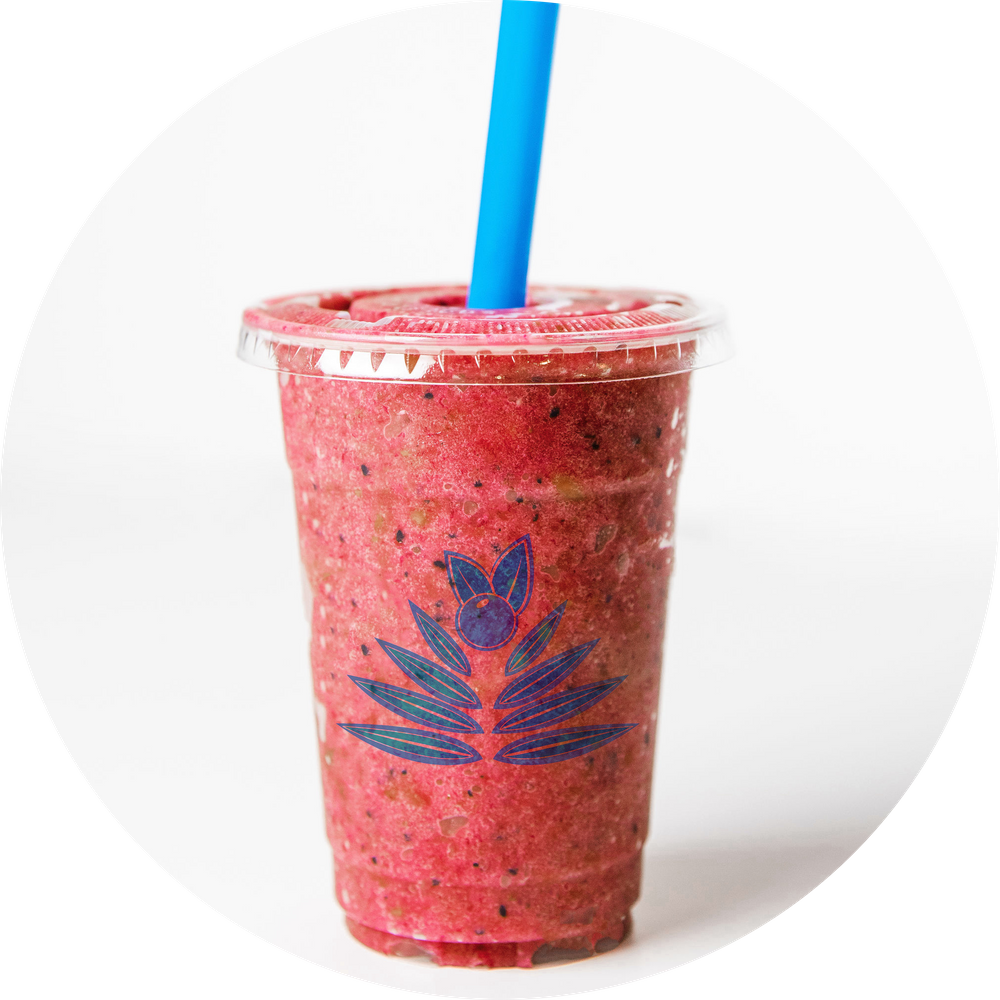 Banana Berry Blend — strawberry banana wildberry smoothie at Palm Berries Concord