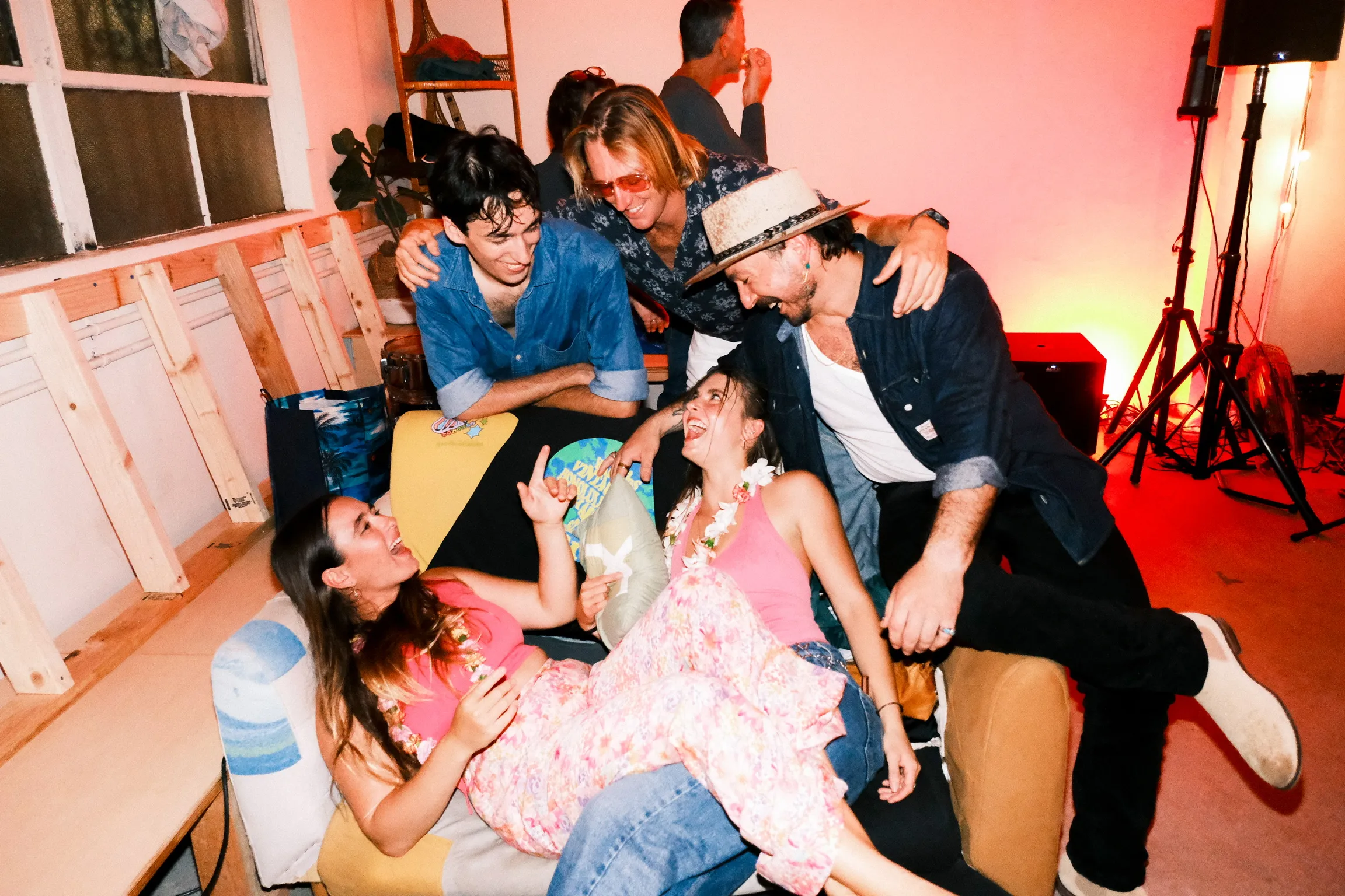 Ocean Effect band laughing together backstage