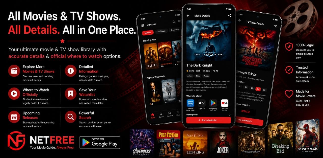 Netfree movie discovery app banner