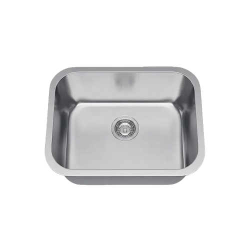 Compact stainless steel undermount bar sink with rounded corners