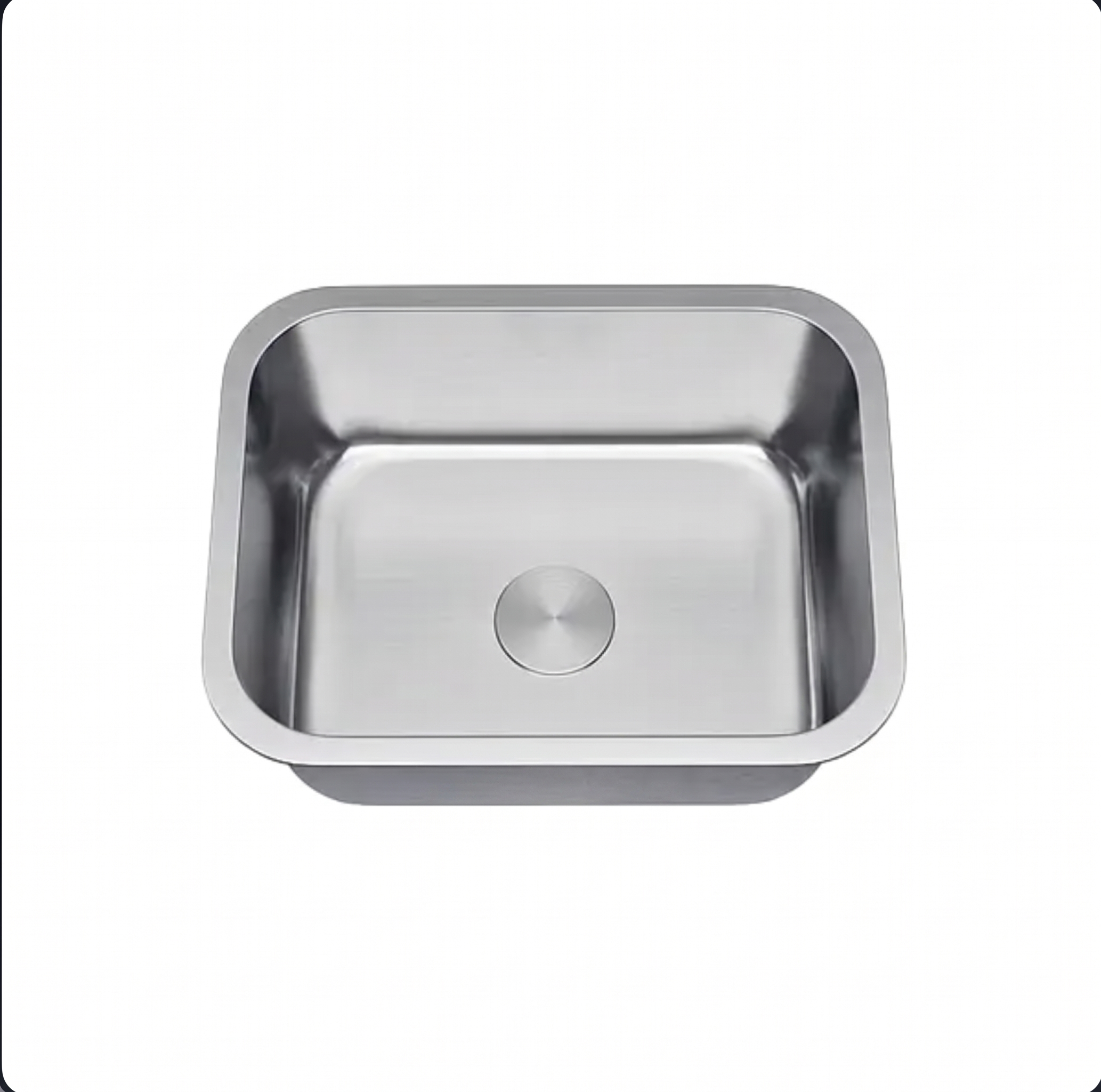 Rectangular stainless steel undermount bar sink with rounded corners