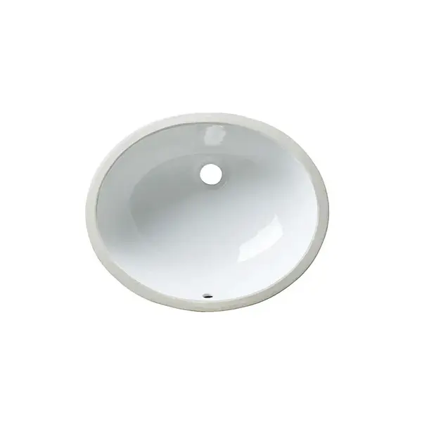 Oval white ceramic undermount bathroom sink