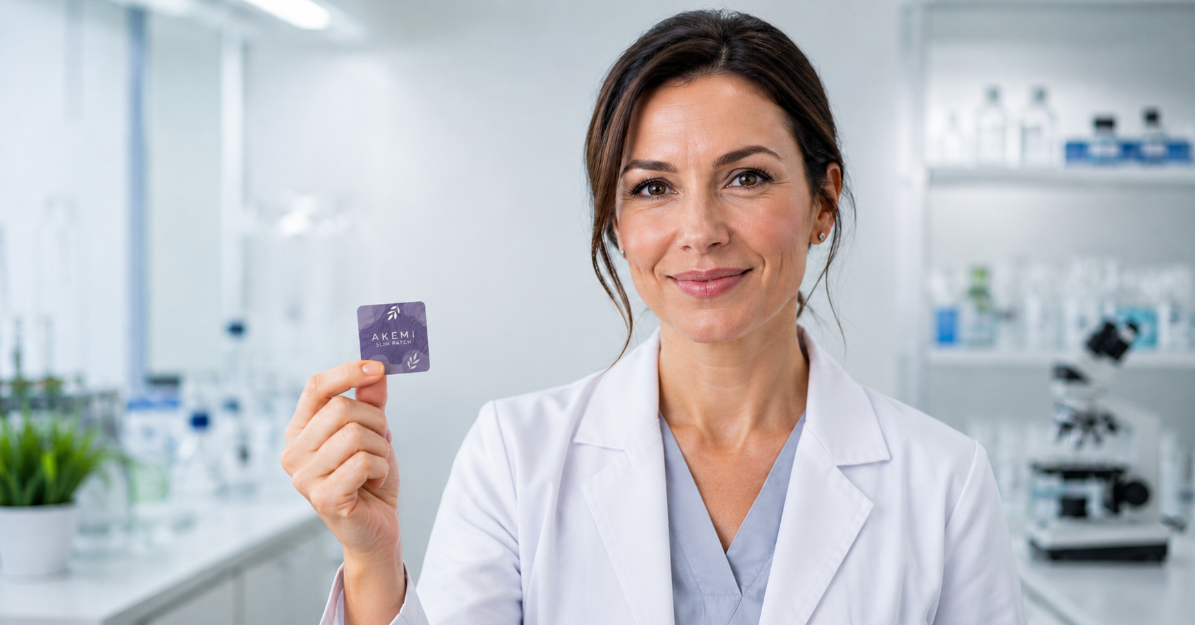 Doctor holding Akemi Slim Patch in clinical laboratory